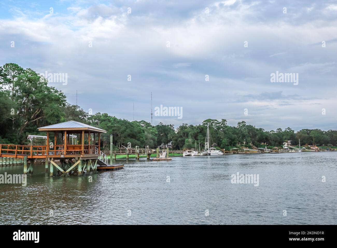 Una vista della costa Bluffton South Carolina al tramonto Foto Stock