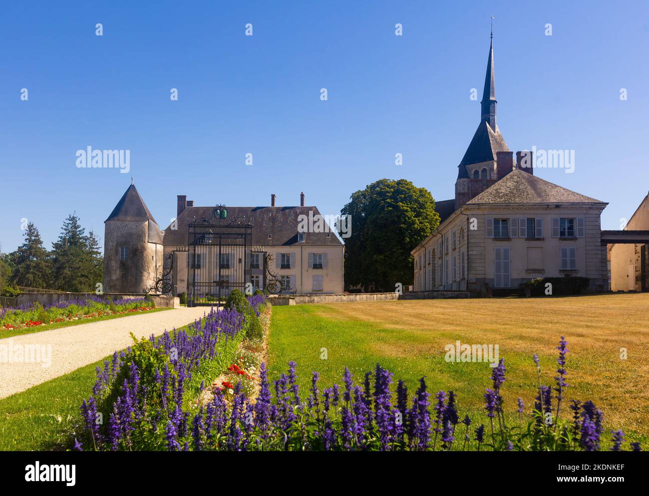 Vista esterna di Chateau de Saint-Maur, Argent-sur-Sauldre Foto Stock