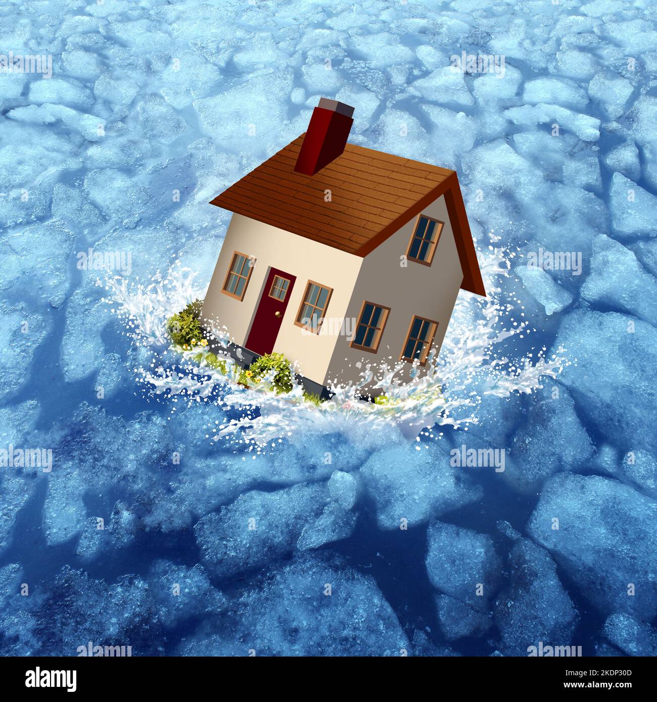 Raffreddamento del mercato immobiliare e tassi ipotecari aumento o aumento ipoteche rallentare le vendite casa e casa come gli oneri per l'edilizia abitativa aumentano dovuto Foto Stock