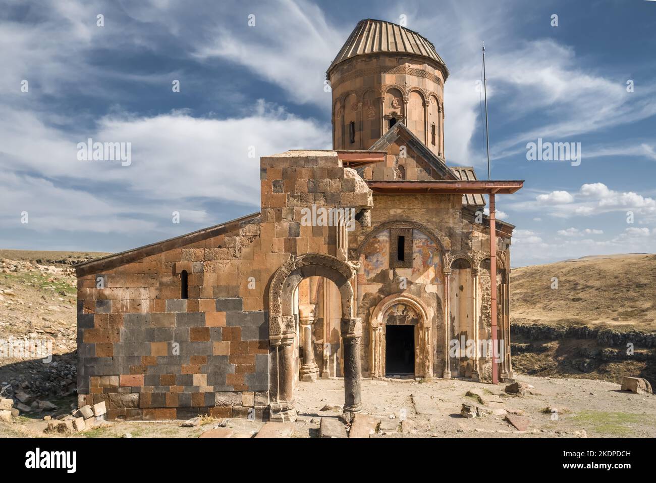 Rovine della chiesa di Tigran Honents ad Ani, Turchia Foto Stock
