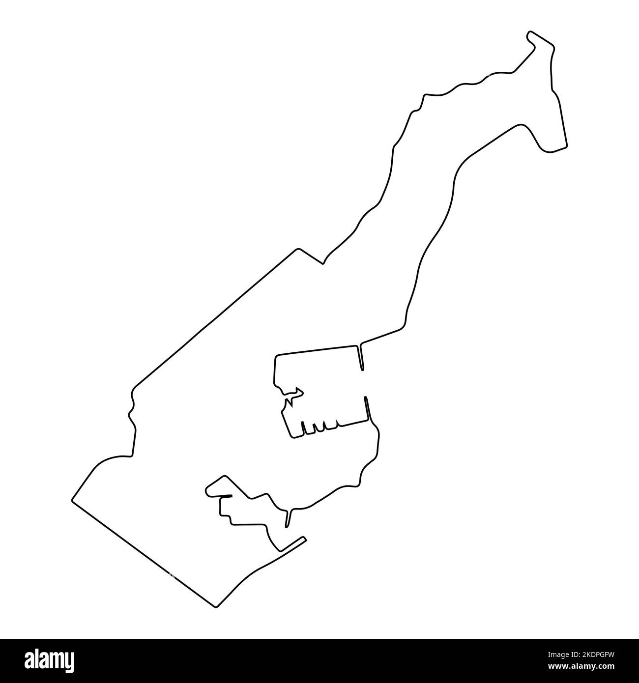 Contorni paese stato Monaco confine, contorni stato Monaco Illustrazione Vettoriale