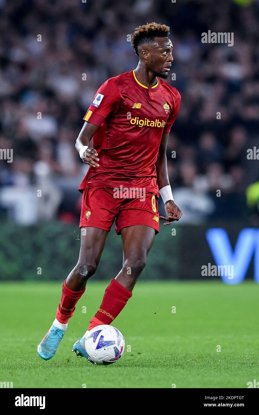 Roma, Italia. 06th Nov 2022. Tammy Abraham DI AS Roma durante la Serie Una partita tra Roma e Lazio allo Stadio Olimpico di Roma il 6 novembre 2022. Credit: Giuseppe Maffia/Alamy Live News Foto Stock