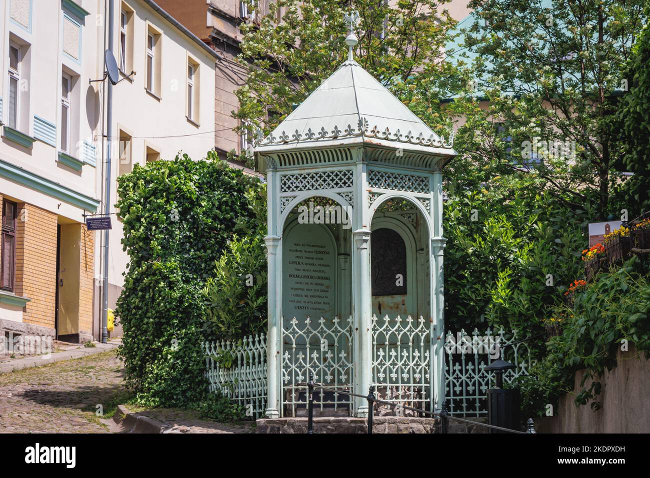 I tre Fratelli si trovano nella città vecchia di Cieszyn, città di confine in Polonia Foto Stock