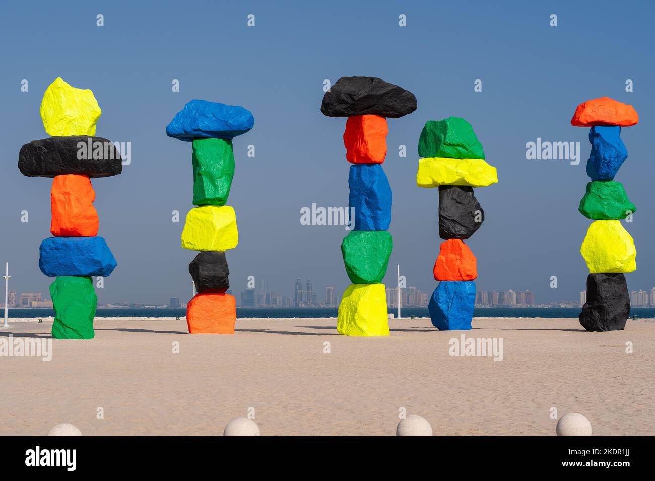 Coloratissimi scogli in 974 Park, Qatar. Foto Stock