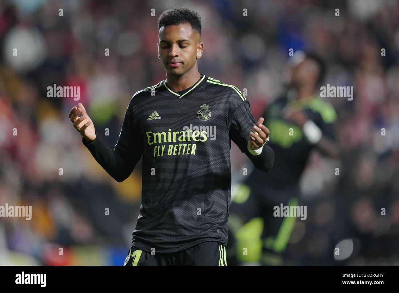 Rodrygo va del Real Madriddurante la partita la Liga tra Rayo Vallecano e il Real Madrid disputata allo Stadio di Vallecas il 7 novembre 2022 a Madrid, Spagna. (Foto di Bagu Blanco / PRESSIN) Foto Stock