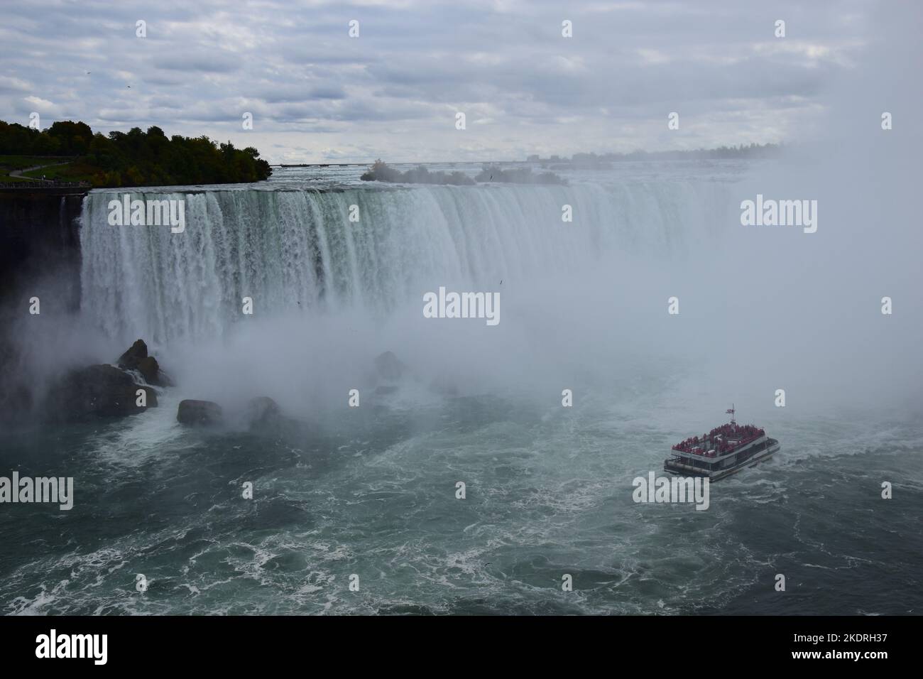 Barca turistica Niagara Horseshoe Falls, Ontario, Canada Foto Stock