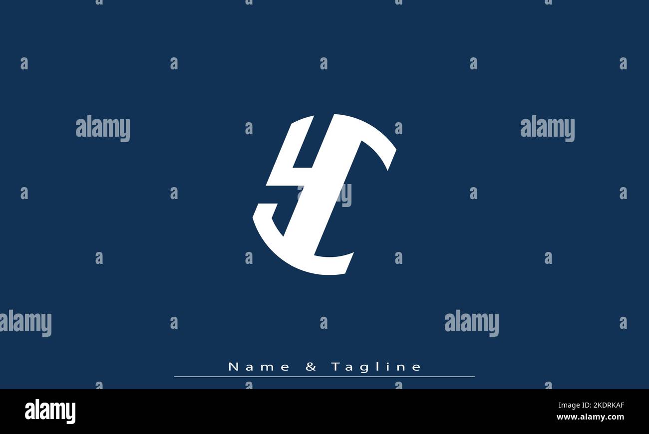 Lettere dell'alfabeto iniziali Logo monogramma YC , CY Illustrazione Vettoriale