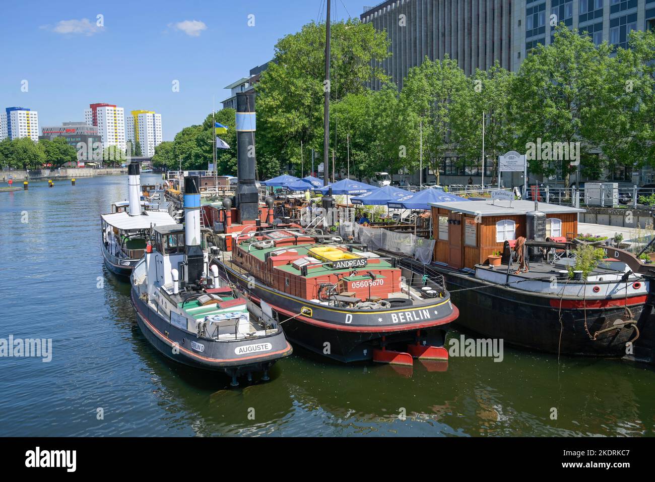 Historischer Hafen, Fischerinsel, nel quartiere Mitte di Berlino, Deutschland Foto Stock