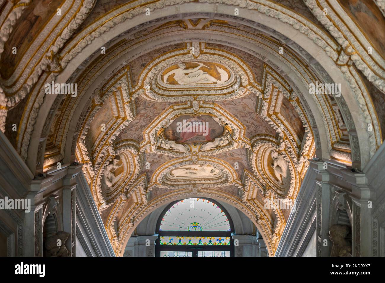 Scala dorata di Palazzo Ducale a Venezia Foto Stock