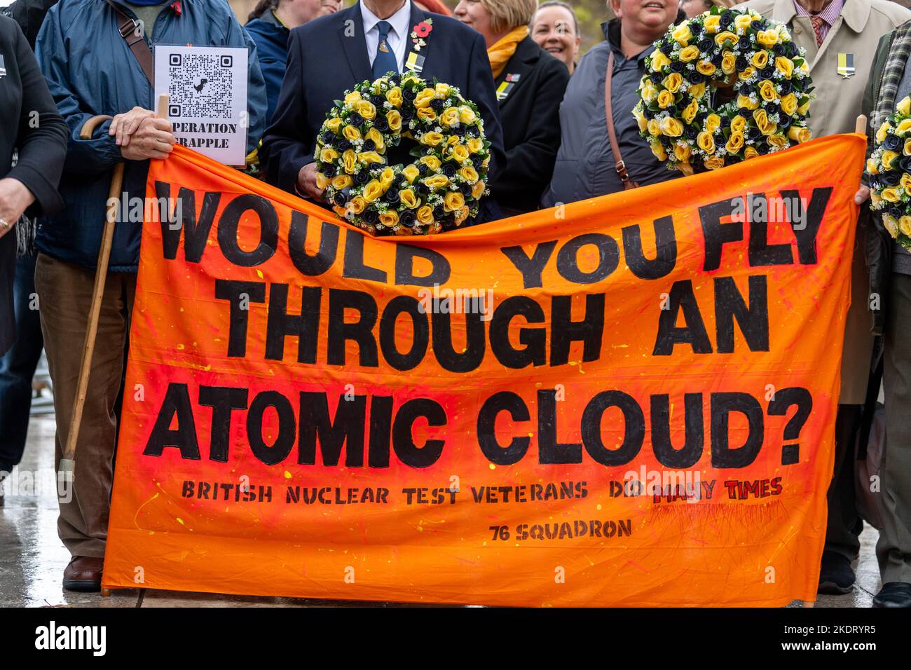 Londra, Regno Unito. 8th Nov 2022. I veterani dei test nucleari chiedono di essere riconosciuti come medaglia di rimessaggio a Londra Credit: Ian Davidson/Alamy Live News Foto Stock