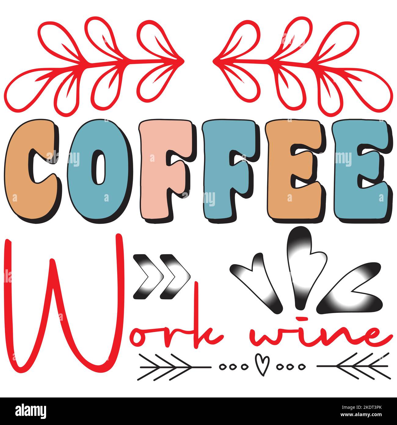 Caffè lavoro vino Illustrazione Vettoriale