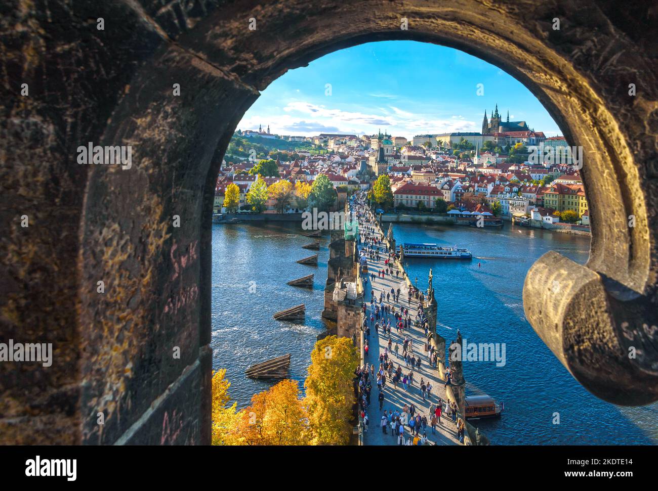 Charles Bridge, Praga Foto Stock