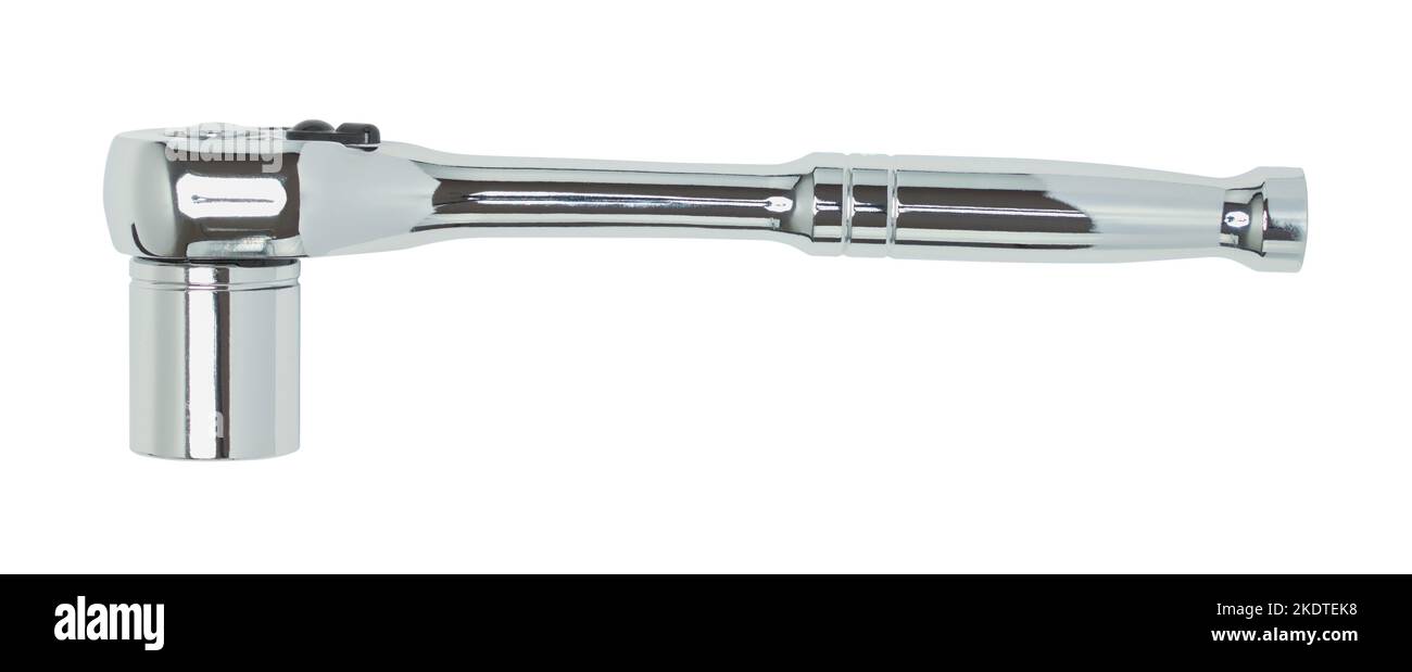 Foratura per chiave a bussola in metallo su bianco. Foto Stock