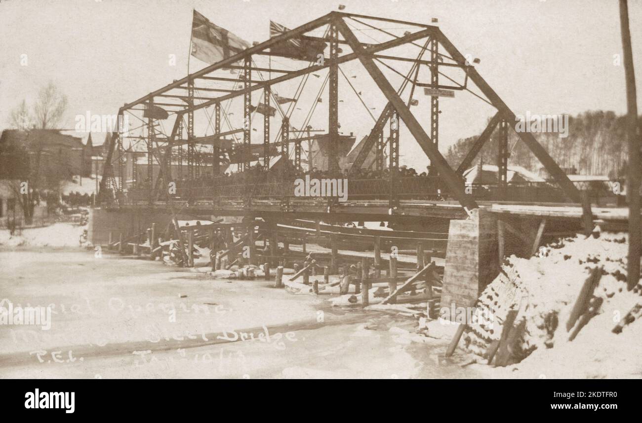 Apertura ufficiale del nuovo ponte, Montague, Prince Edward Island, Canada, 1913. Fotografo non identificato Foto Stock