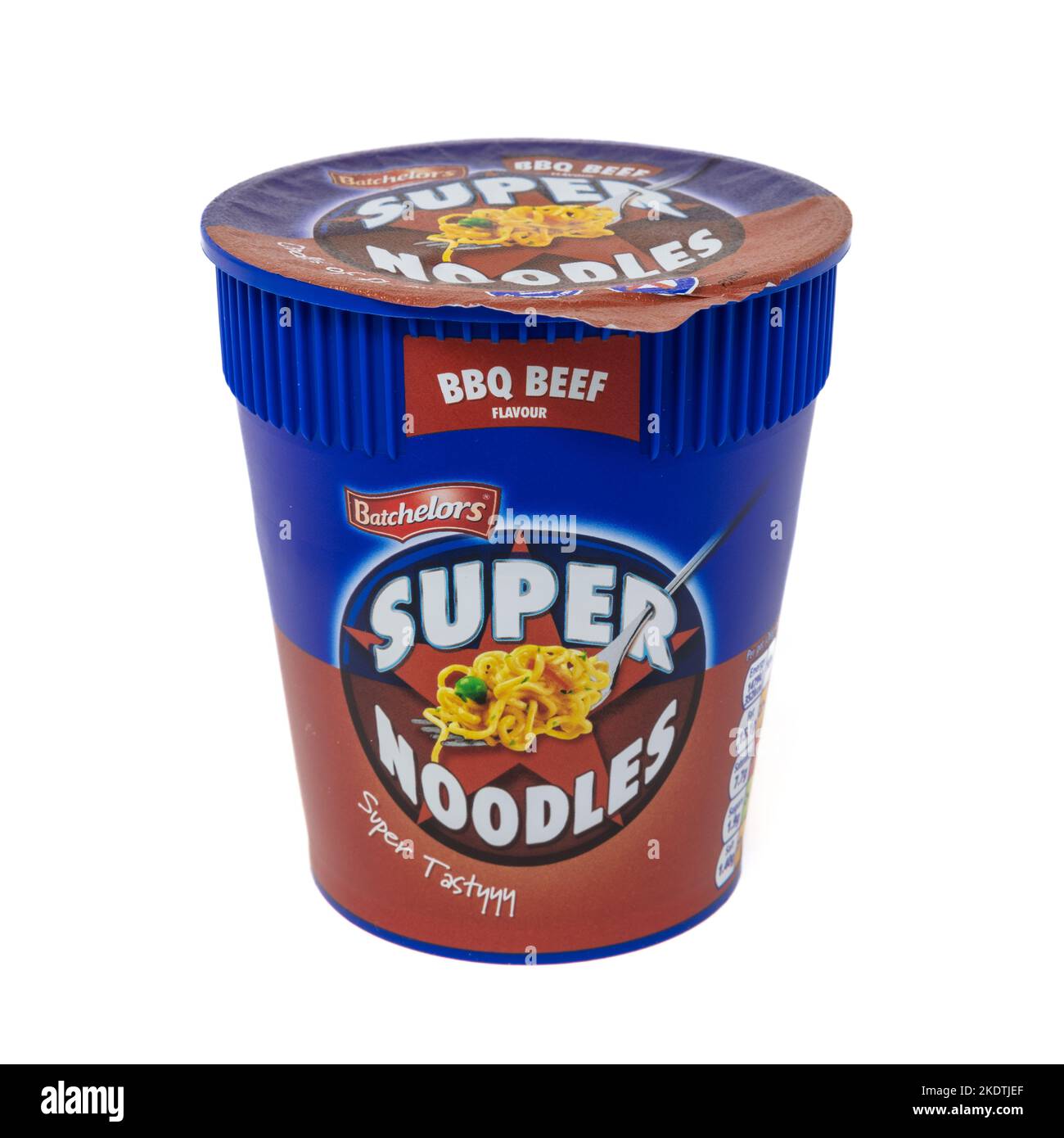 Batchelors Super Noodles Pot barbecue manzo Foto Stock