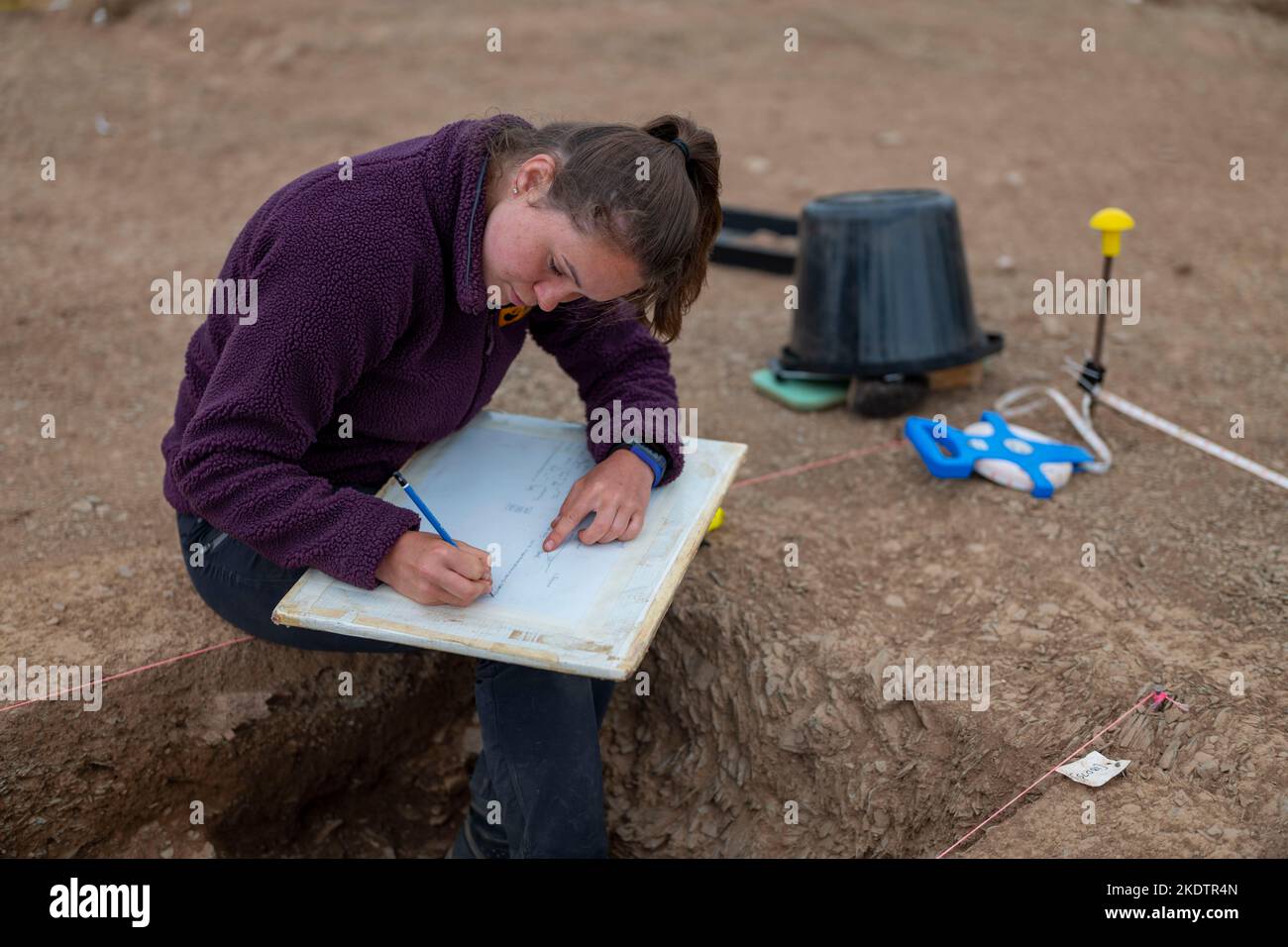 Foto di Jim Wileman - Ipplepen Archeology Site, Università di Exeter, 2019. Foto Stock