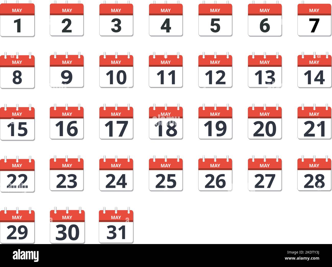 Calendario del mese di maggio, concetto di pianificazione, attività e compiti Illustrazione Vettoriale