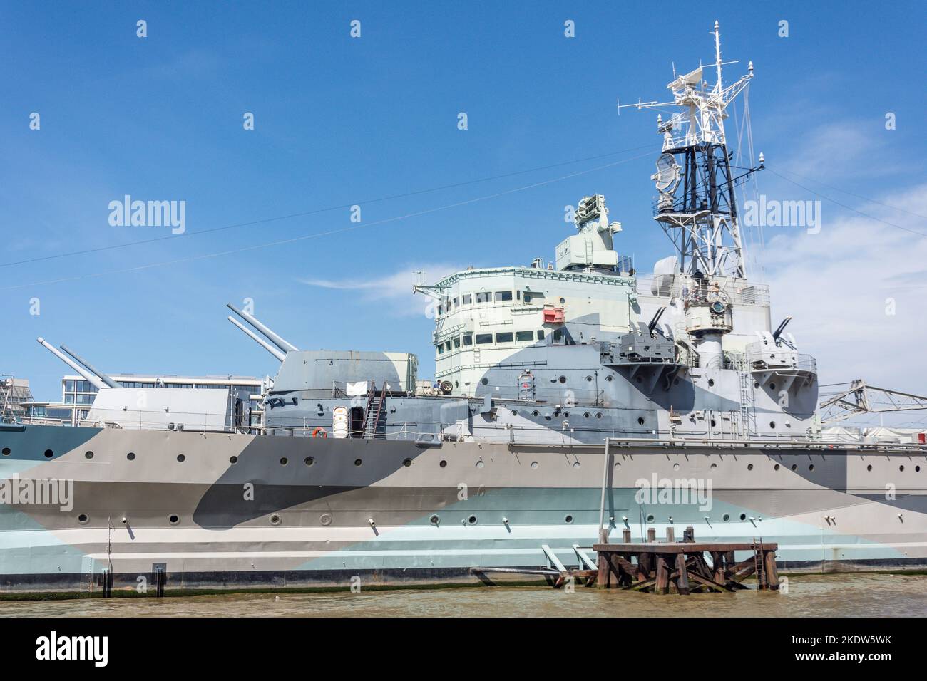 HMS Belfast nave museo, la regina a piedi, Southwark, Il London Borough di Southwark, Greater London, England, Regno Unito Foto Stock