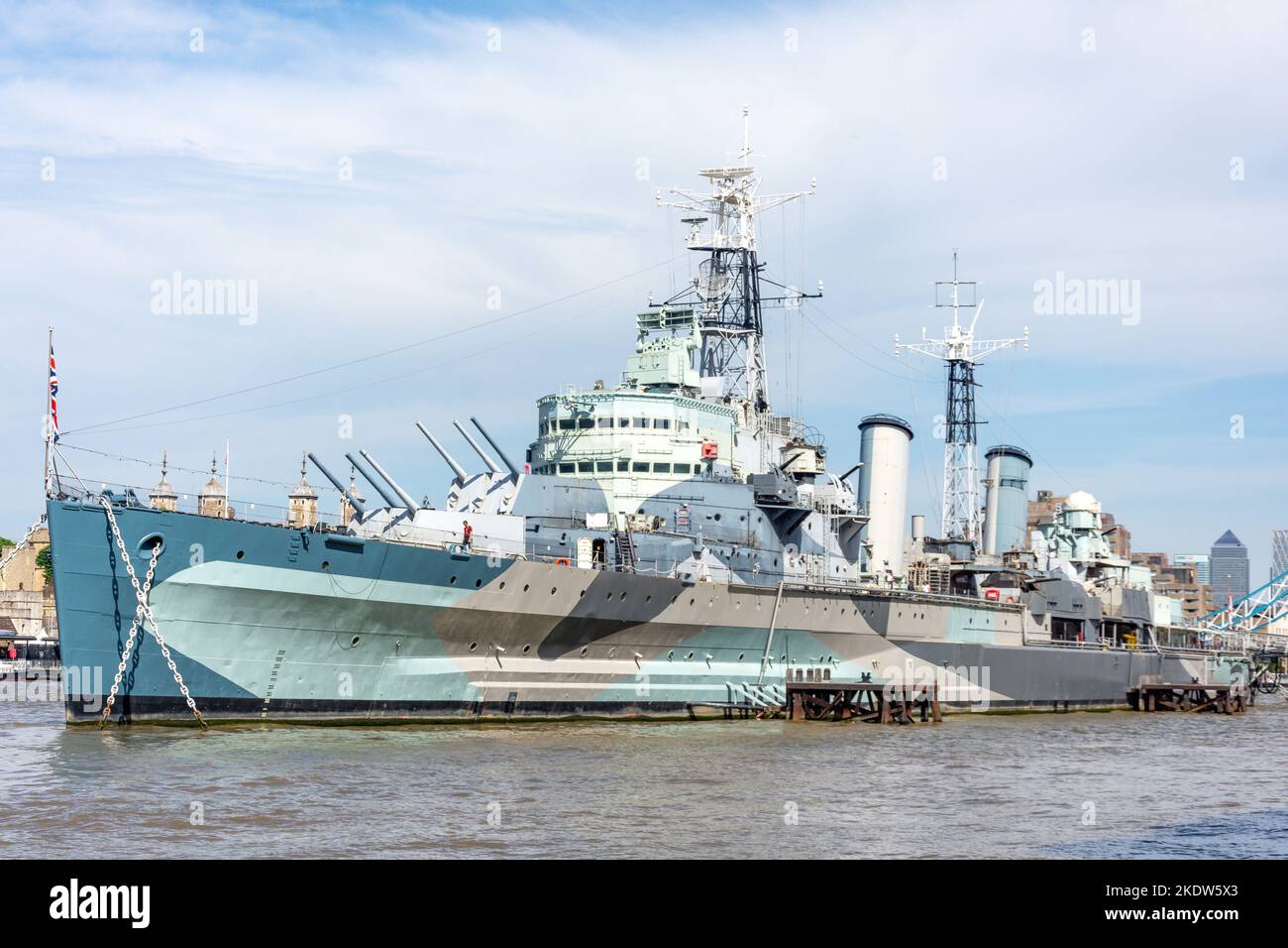 HMS Belfast nave museo, la regina a piedi, Southwark, Il London Borough di Southwark, Greater London, England, Regno Unito Foto Stock