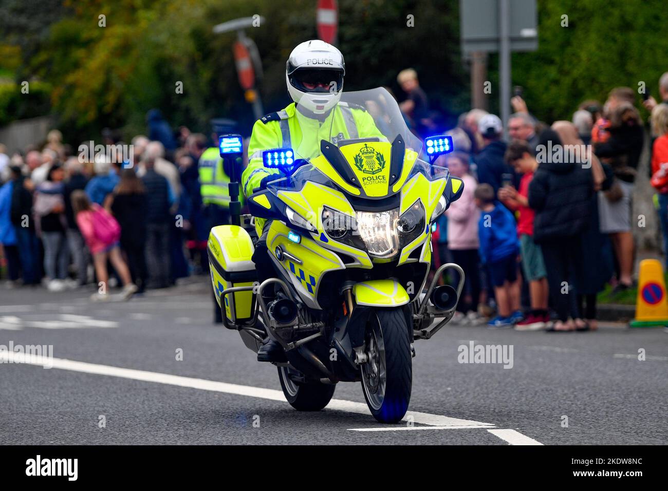 Polizia Scozia Motorbike Patrol su Queensferry Road, Edimburgo. Foto Stock