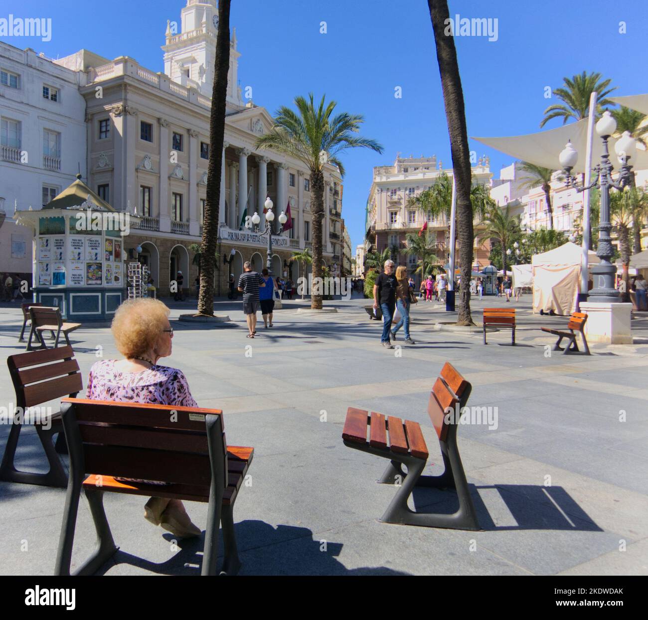 Plaza de San Juan de Dios, Cadice, Spagna. Foto Stock