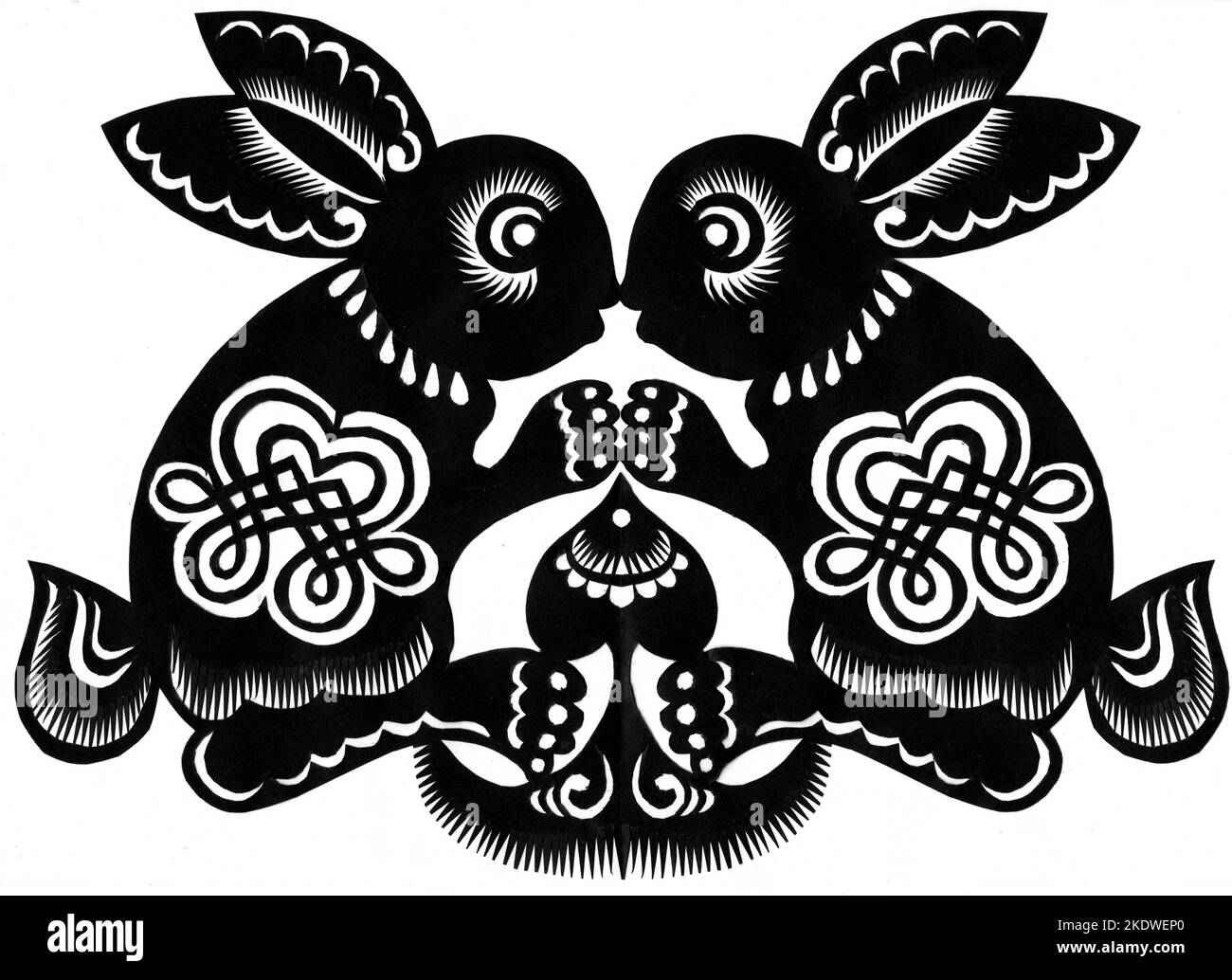 Coniglio di carta-tagliato Foto Stock