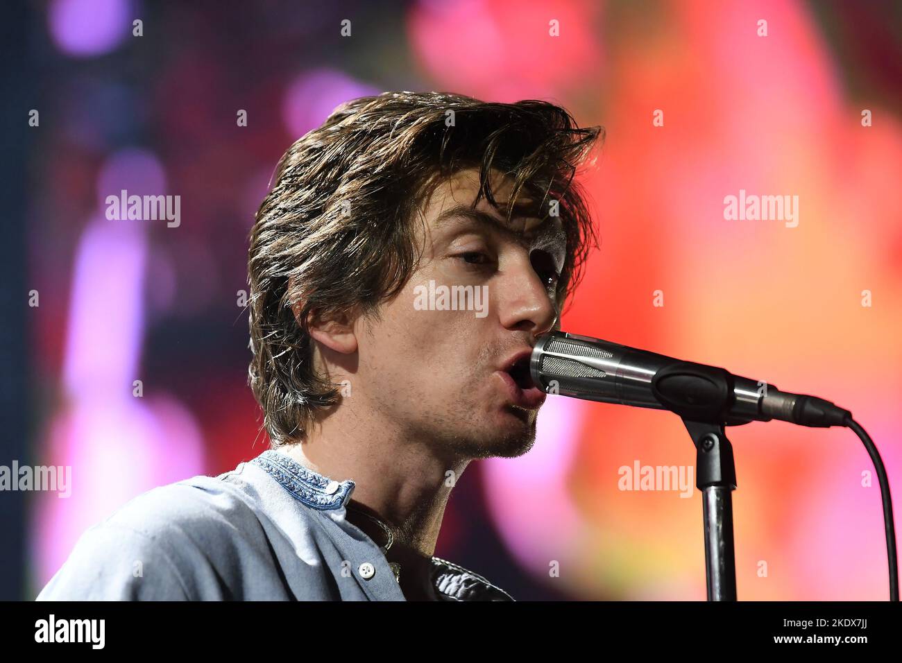 Rio de Janeiro, Brasile, 4 novembre 2022. Musicista e cantante Alex Turner della band indie rock Artic Monkeys, durante un concerto alla Jeunesse Arena Foto Stock