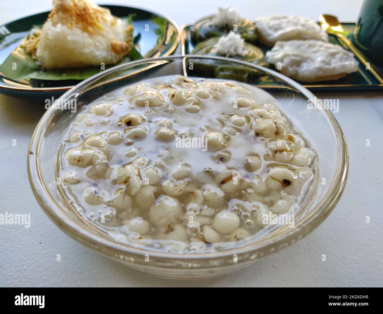 Dessert folk tailandese - le lacrime di Giobbe bollite Foto Stock