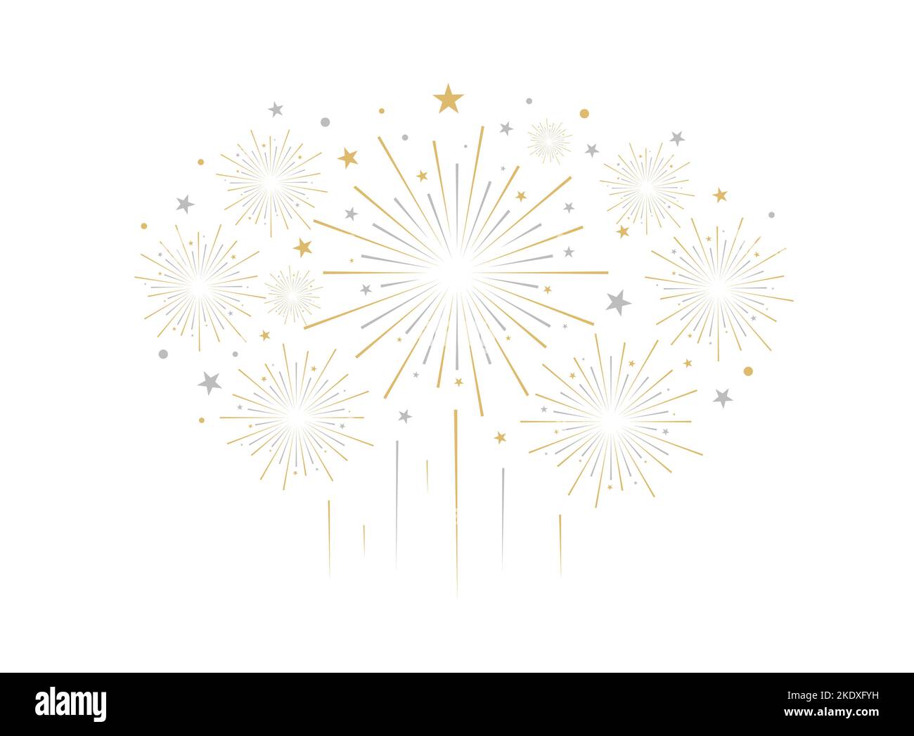 Fuochi d'artificio isolati su sfondo bianco. Illustrazione vettoriale Illustrazione Vettoriale