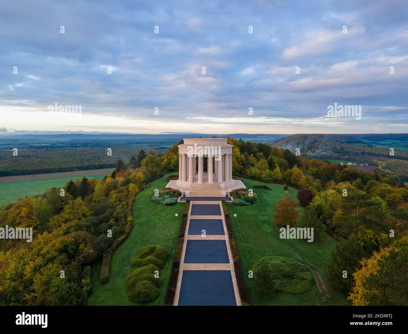 World War i Montsec American War Memorial, Mosa (55), regione Grand Est, Francia. Il Monumento di Montsec è uno degli undici monumenti eretti in Europa da Foto Stock