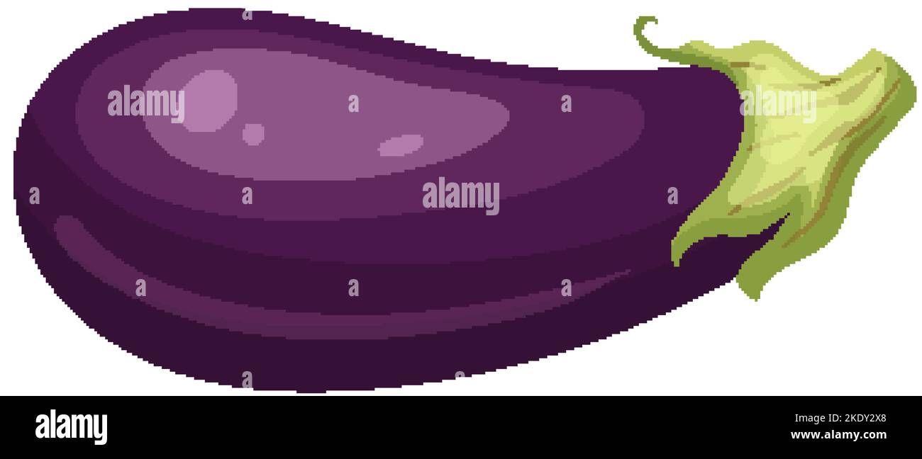 illustrazione vettoriale di cartoni animati vegetali di melanzane Illustrazione Vettoriale