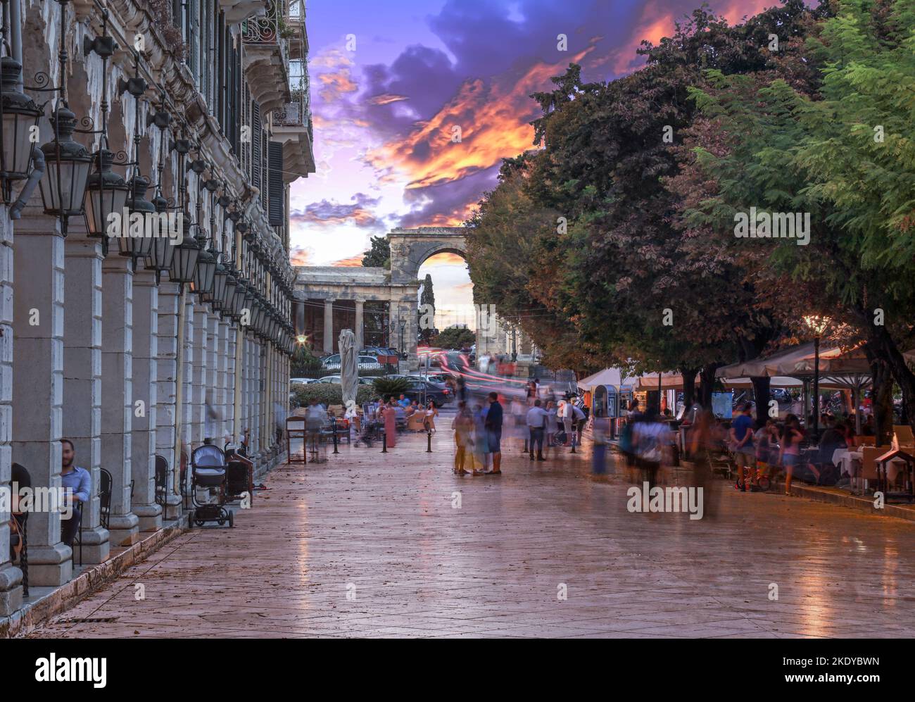 Grecia, Corfù vecchia città e il mercato turistico. Foto Stock
