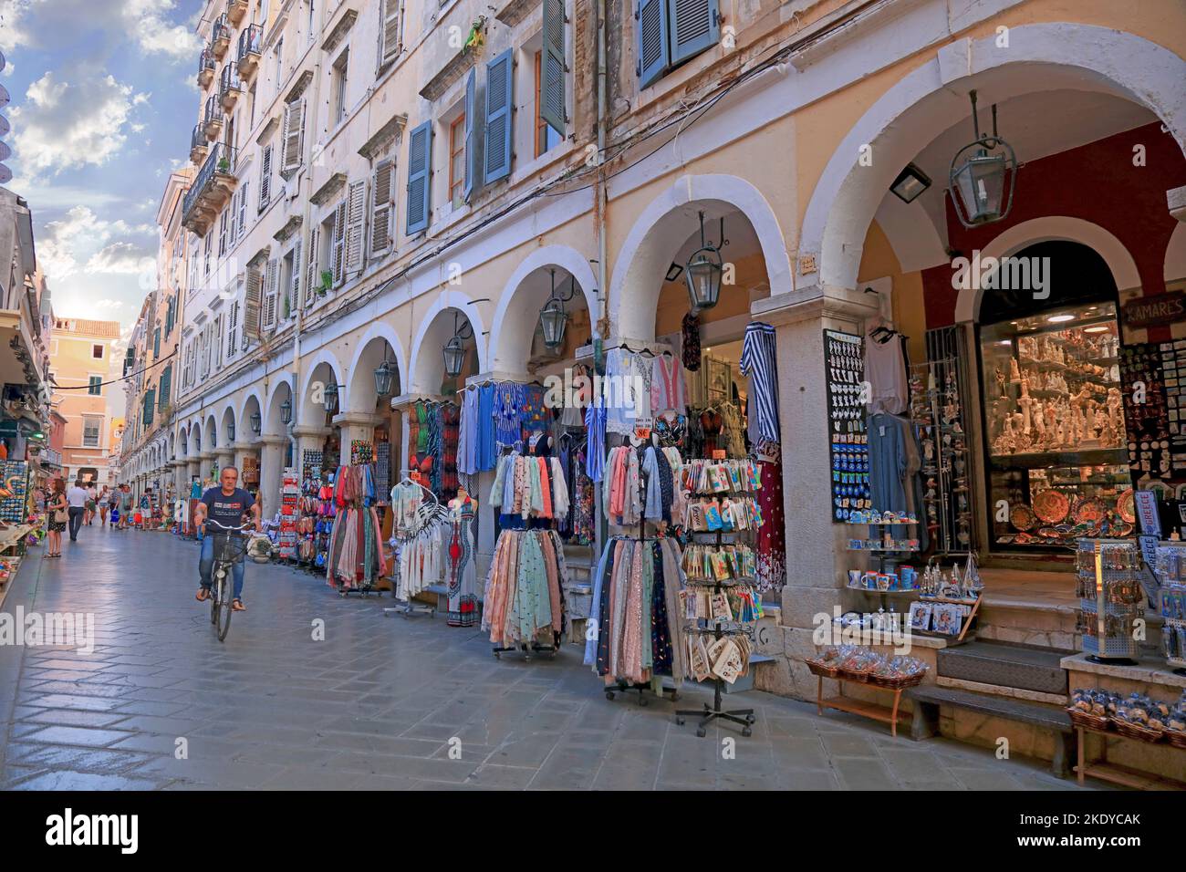 Grecia, Corfù vecchia città e il mercato turistico. Foto Stock