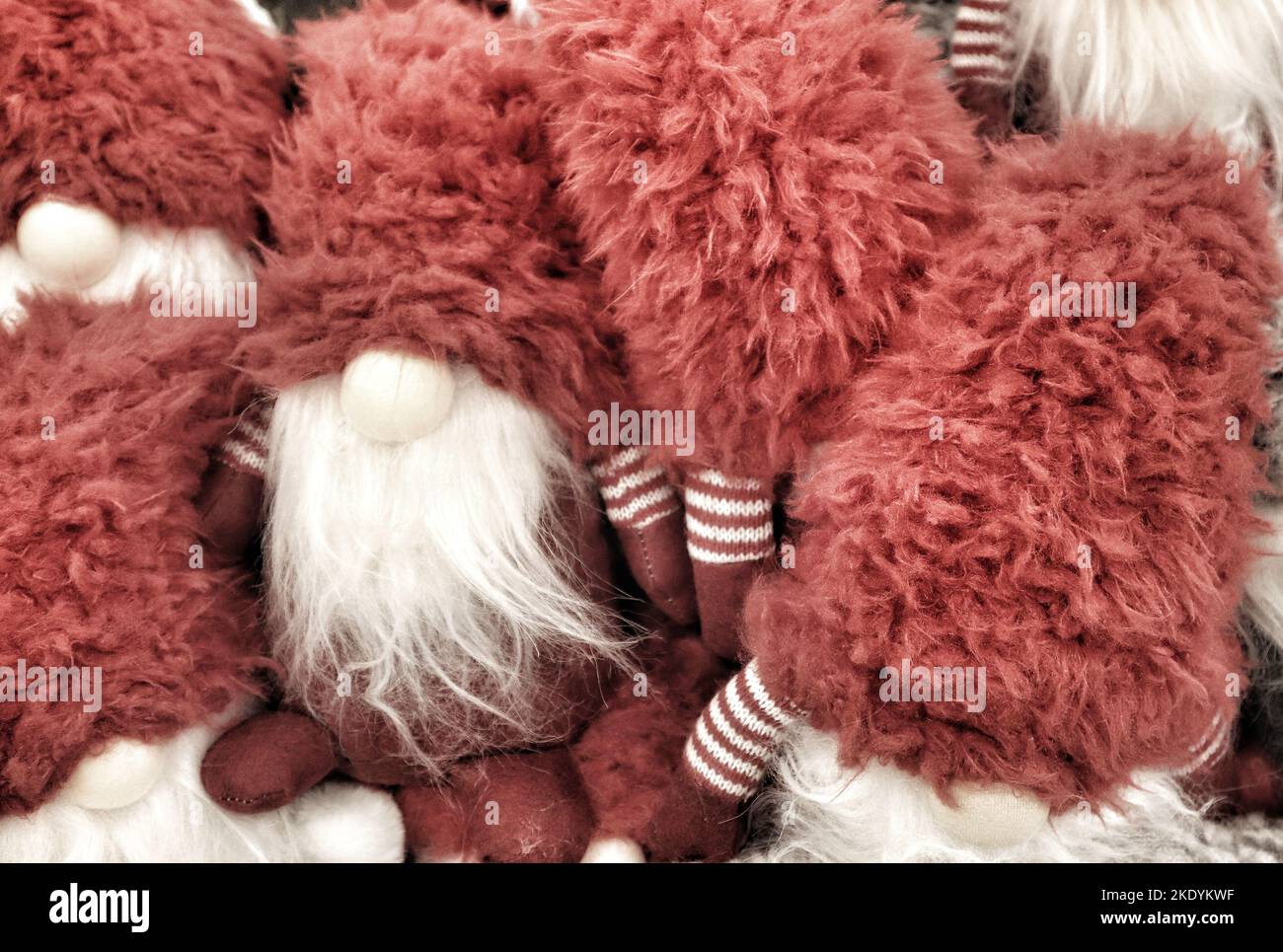 Un gruppo di elfi di Natale primo piano Foto Stock