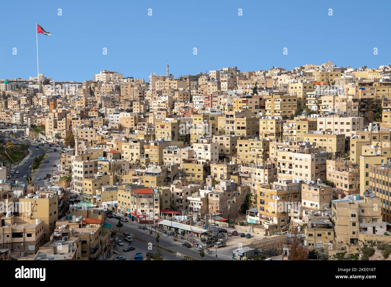 Vista di Amman dalla Cittadella di Giordania Foto Stock