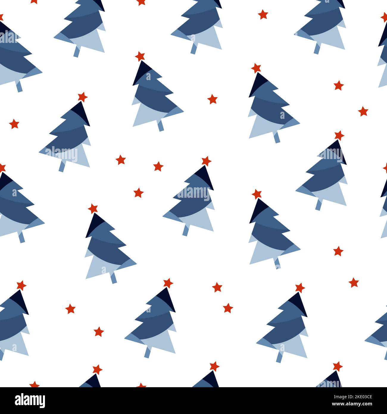 Modello senza cuciture con alberi di Natale e stelle. Illustrazione vettoriale stock. Illustrazione Vettoriale