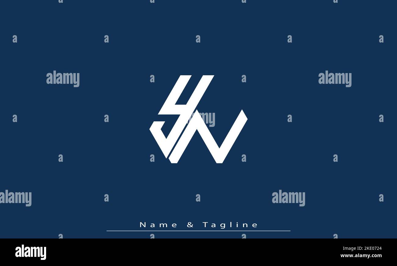 Lettere alfabetiche iniziali logo monogramma YN , NY Illustrazione Vettoriale