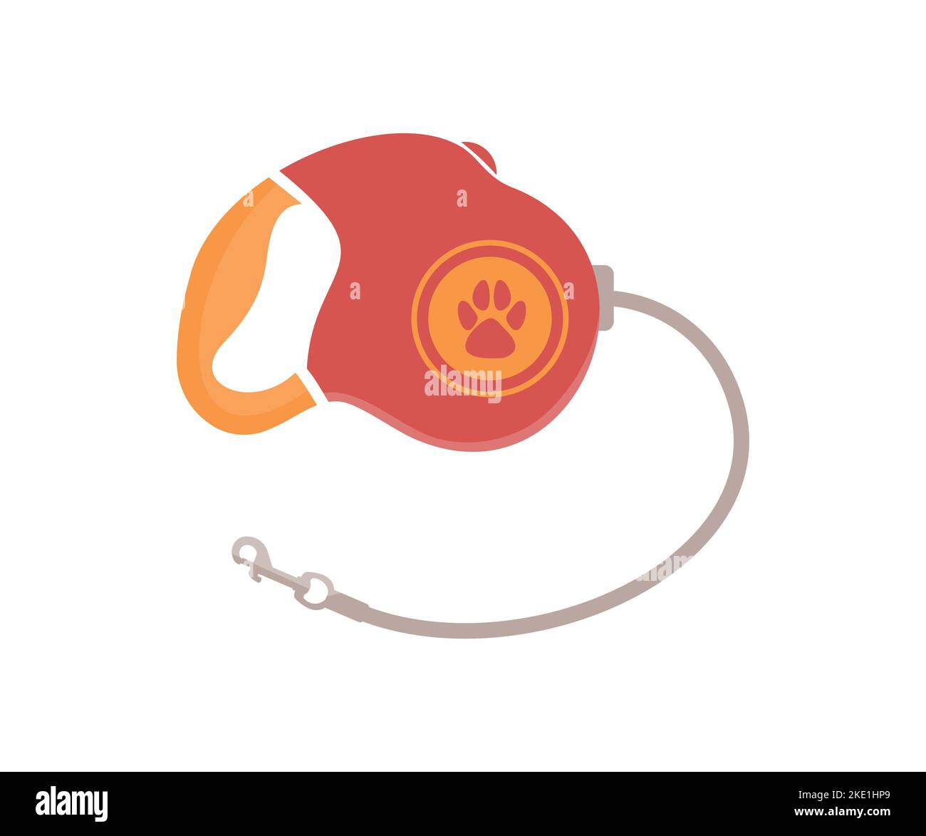 PET cane piombo, cane guinzaglio logo design. Clip per carabina, aperta e chiusa in modo piatto. Accessori per cani, disegno vettoriale per animali e animali. Illustrazione Vettoriale