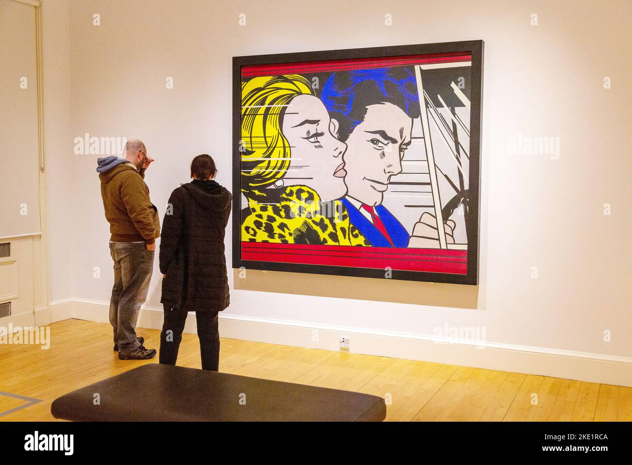 Roy Lichtenstein, in the Car 1963 alla Scottish National Gallery of Modern Art di Edimburgo, Scozia, Regno Unito. Foto Stock