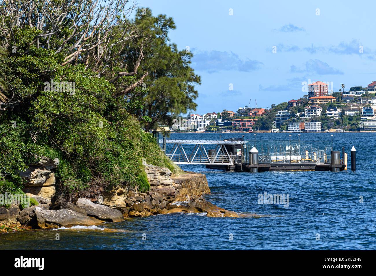 Il molo dei traghetti di Cremorne Point a Sydney, Australia Foto Stock