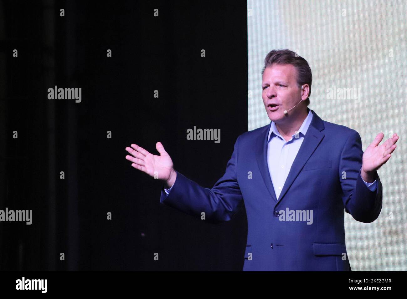 Rio de Janeiro, Brasile. 08th Nov 2022. DaN Cockerell, ex Vicepresidente del Walt Disney World, durante la settimana dell'innovazione di Rio, a Pier Mauá, nel centro di Rio de Janeiro, questo martedì 8th. (Foto Charles Sholl/Brazil Photo Press) Credit: Brazil Photo Press/Alamy Live News Foto Stock