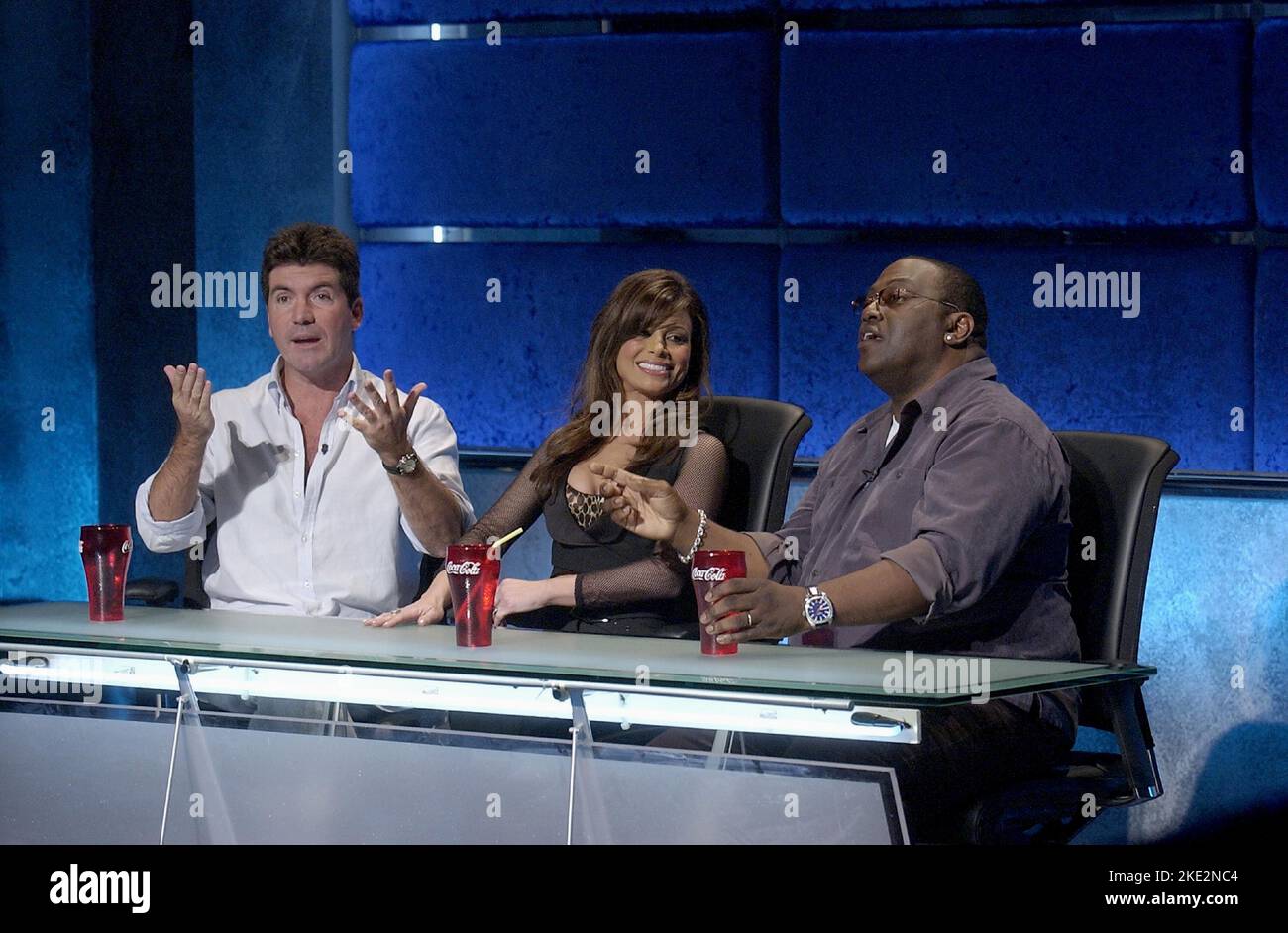 AMERICAN IDOL : STAGIONE 2, SIMON COWELL, PAULA ABDUL, RANDY JACKSON, 2003 Foto Stock