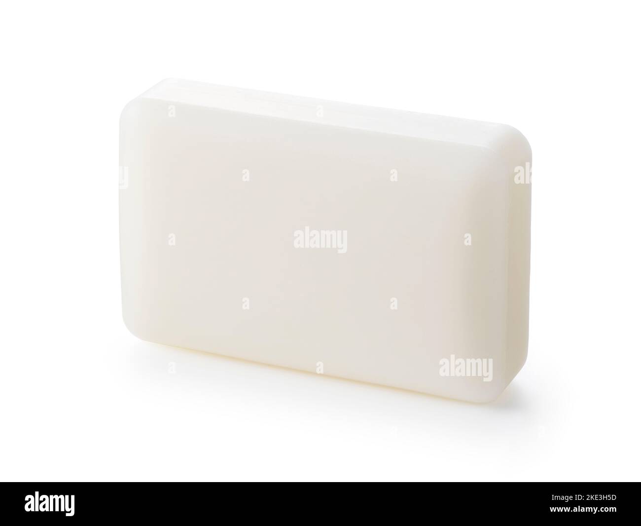Sapone solido bianco posto su uno sfondo bianco. Foto Stock