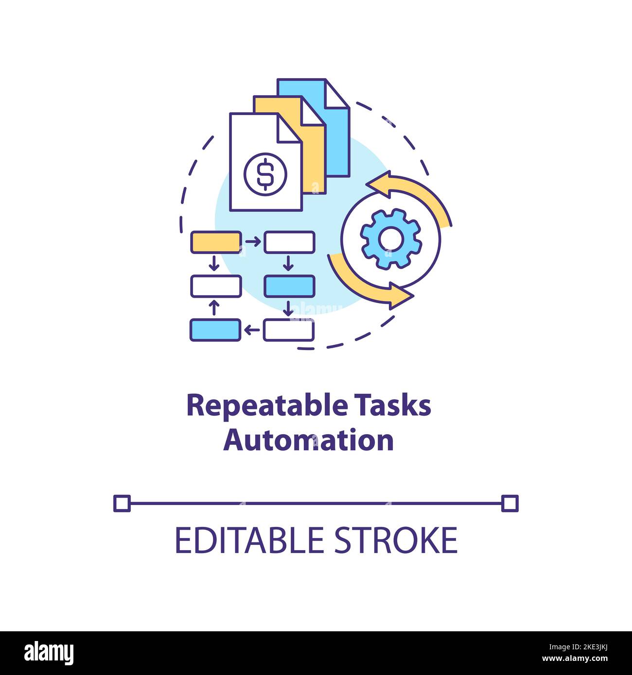 Icona del concetto di automazione delle attività ripetibili Illustrazione Vettoriale