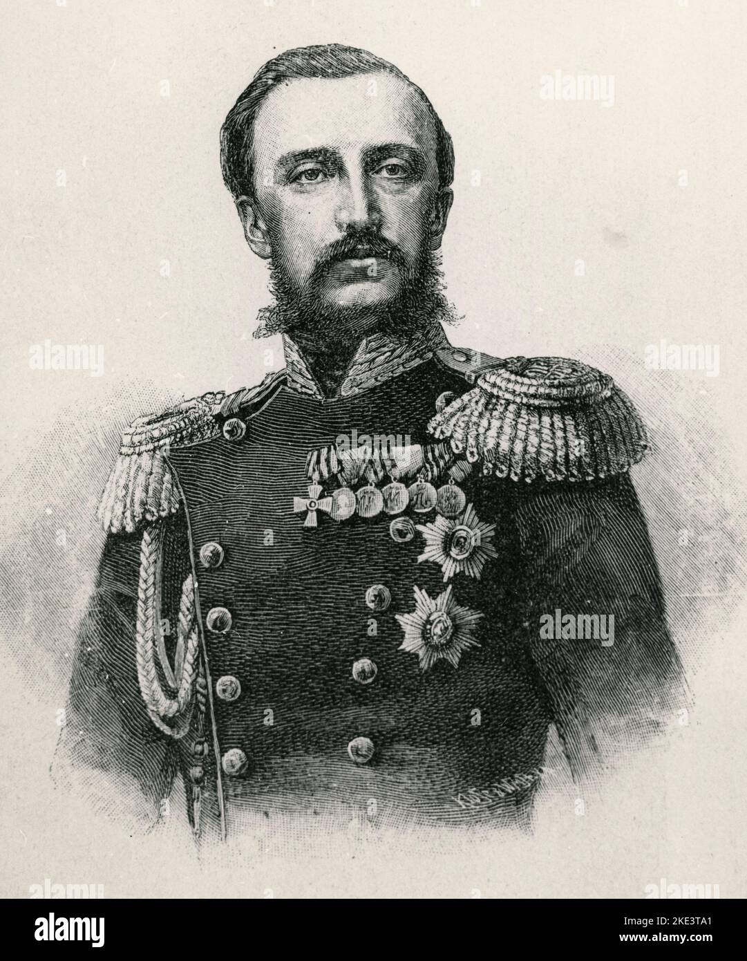 Ritratto del Granduca di Russia Nicholas Nikolaevich, illustrazione 1900s Foto Stock