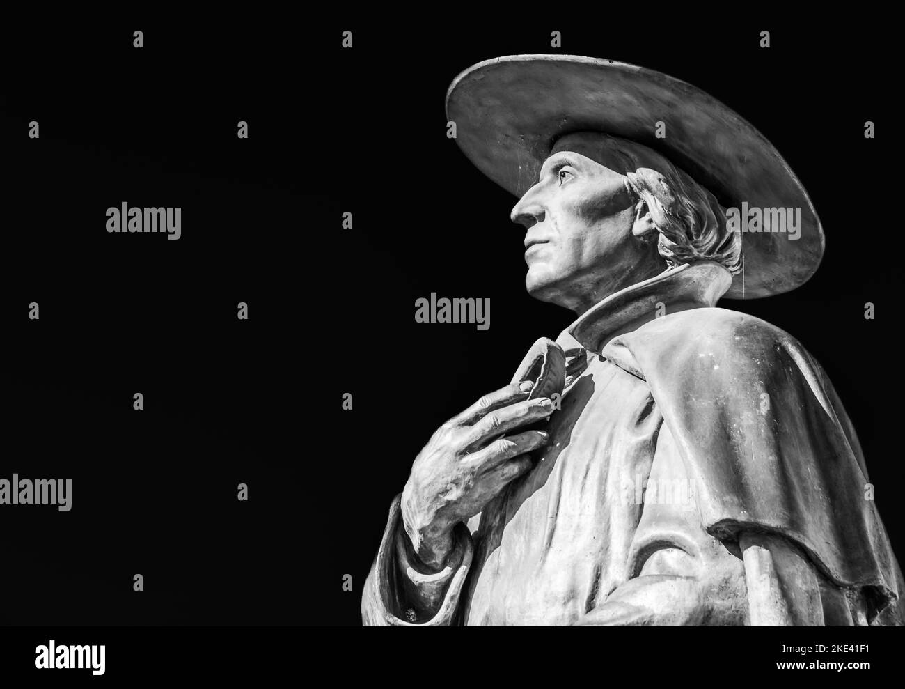 Statua equestre in bronzo di Eusebio Chini (Phater Kino) - 1645-1711. Segno,Predaia, Val di non, provincia di Trento,Trentino Alto Adige - Italia - settembe Foto Stock