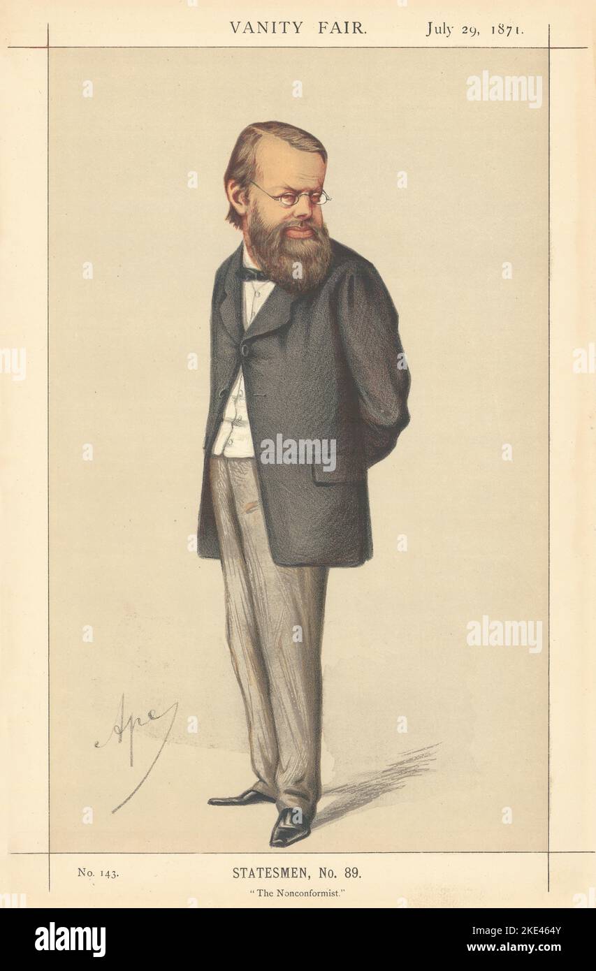 VANITY FAIR SPIA CARTONE ANIMATO Edward Miall 'The Nonconformist'. Giornalista. Ape 1871 Foto Stock