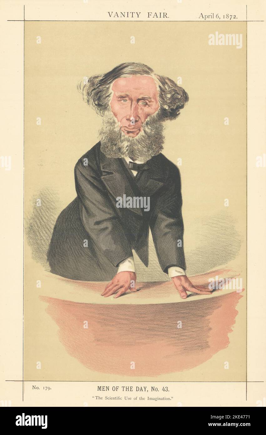 VANITÀ FAIR SPIA CARTONE ANIMATO John Tyndall 'uso scientifico dell'immaginazione' 1872 Foto Stock