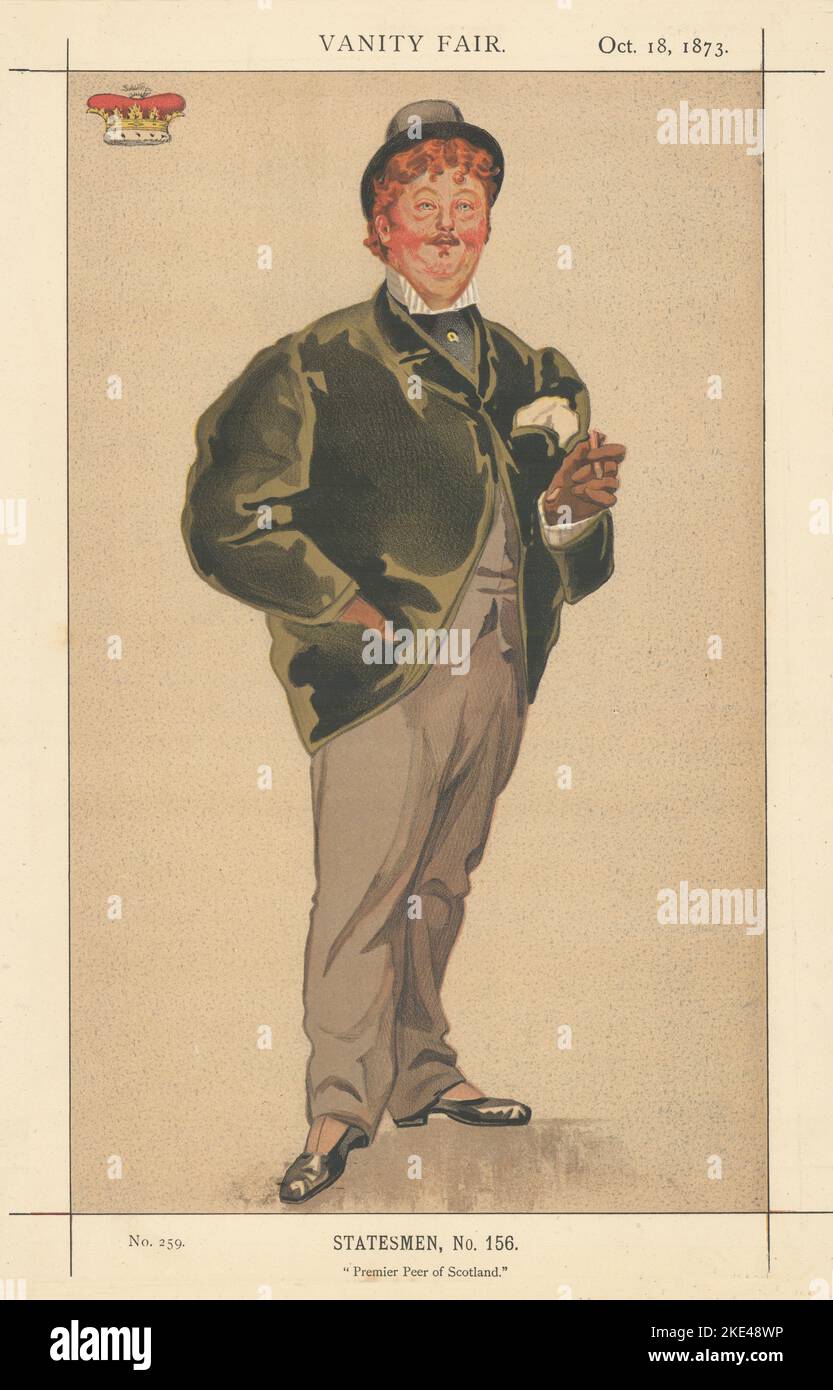 VANITÀ FAIR SPIA CARTONE ANIMATO William Duke di Hamilton 'Premier Peer of Scotland' 1873 Foto Stock