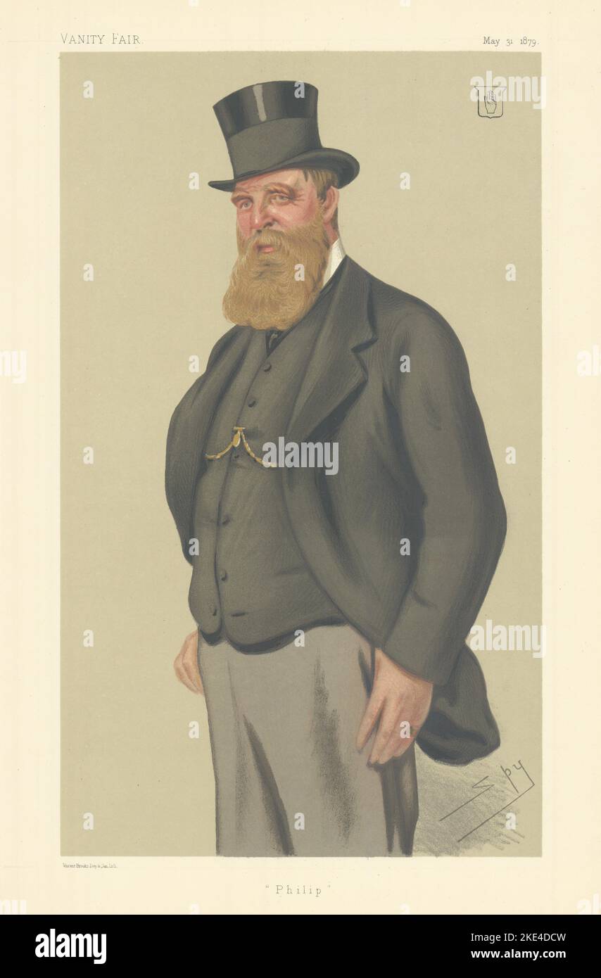 VANITY FAIR SPIA FUMETTO Sir Philip Miles, ,. Somt 1879 vecchia stampa antica Foto Stock